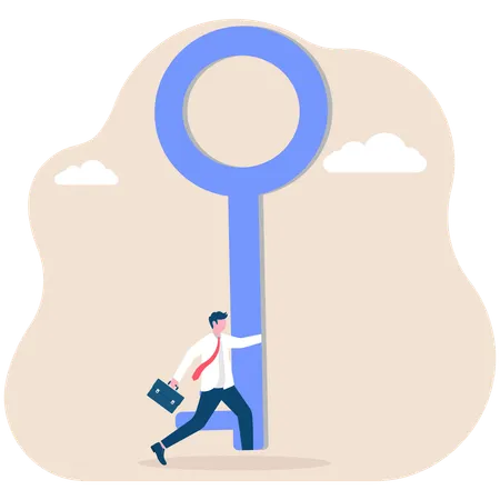 Businessman have success key  Illustration