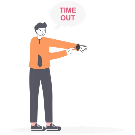 Businessman Or Manager Have A Time Out Break Time Concept Vector Illustration Illustration