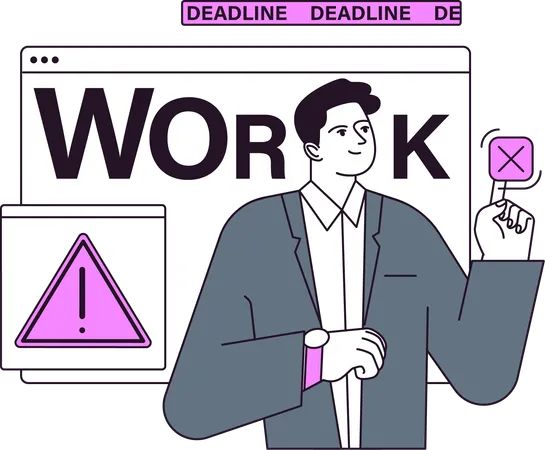 Businessman have to catch deadlines  Illustration
