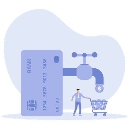 Businessman having atm card  Illustration