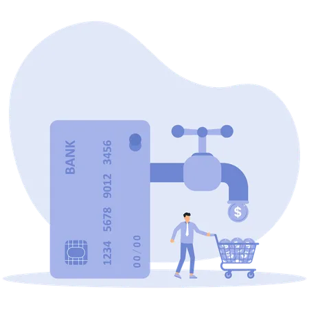 Businessman having atm card  Illustration