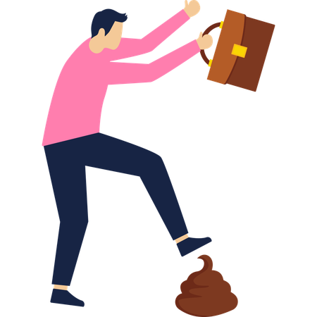 Businessman having bad day  Illustration