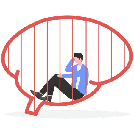 Businessman having bipolar disorder  Illustration