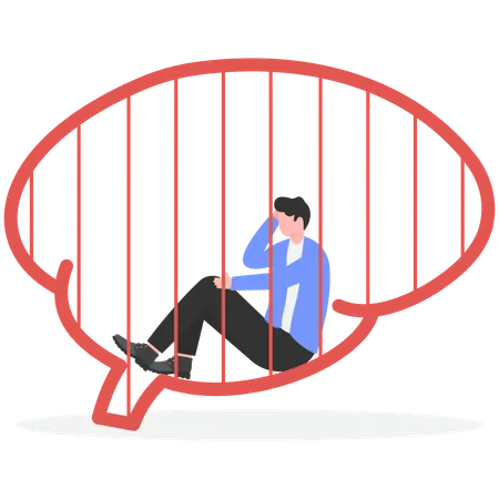Businessman having bipolar disorder  Illustration