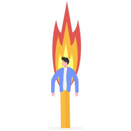 キャリアに活力のあるビジネスマン  イラスト