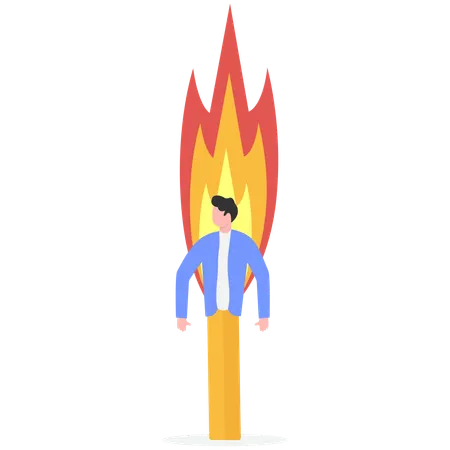 キャリアに活力のあるビジネスマン  イラスト