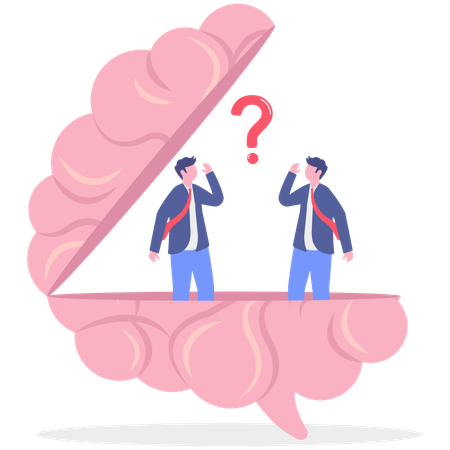 Businessman having Brainstorming for big idea and business solution  Illustration
