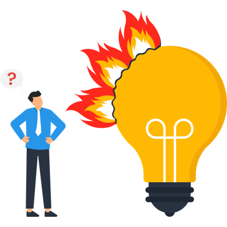 Businessman having burning idea  Illustration