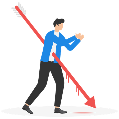 Businessman having business crisis  Illustration