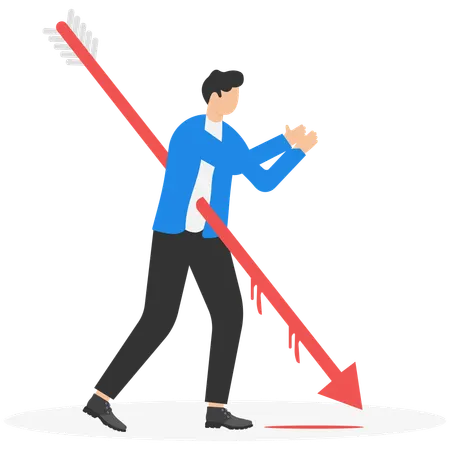 Businessman having business crisis  Illustration
