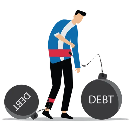 Businessman having business fund management trap  Illustration