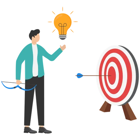 Employees Show The Achievement Of Company Targets Business Concept Growth To Success Creative Ideas Reach The Target Illustration