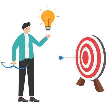 Businessman having business goal idea  Illustration