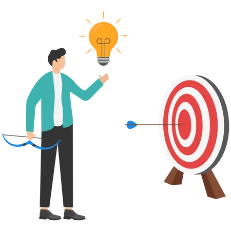 Businessman having business goal idea  Illustration