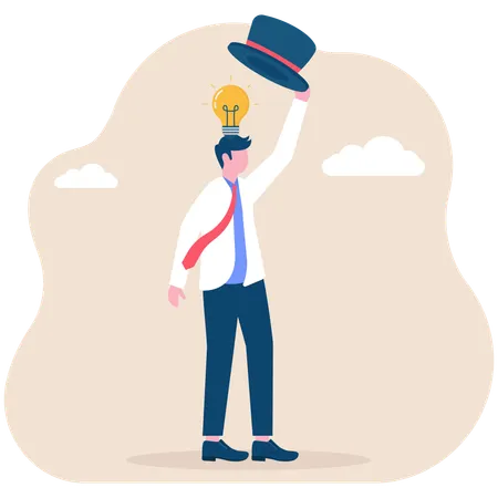 Businessman having business idea  Illustration