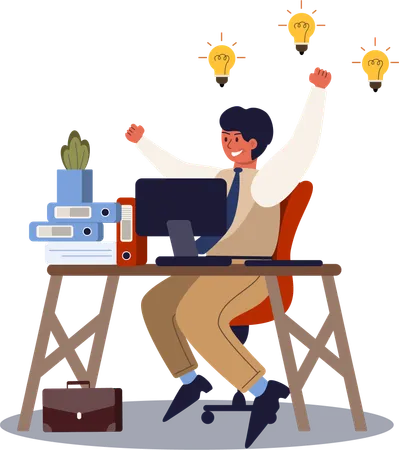 Businessman having business idea  Illustration