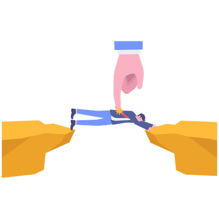 Businessman having business obstacles  Illustration