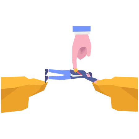 Businessman having business obstacles  Illustration