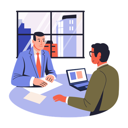 Businessman having Client Meeting  Illustration