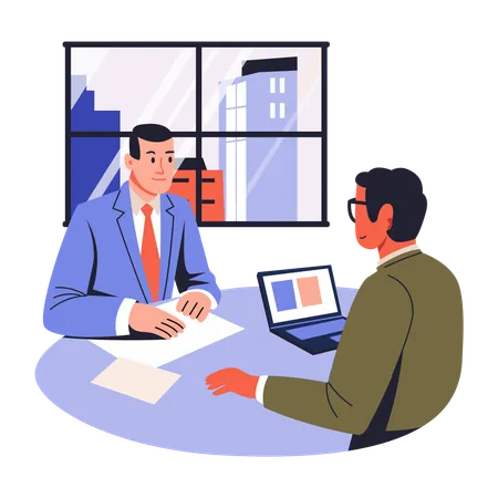 Businessman having Client Meeting  Illustration