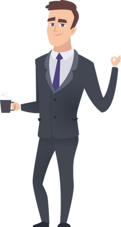 Businessman having coffee  Illustration