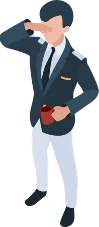 Businessman having coffee  Illustration