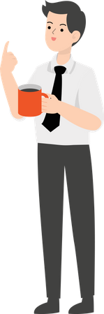 Businessman having coffee  Illustration