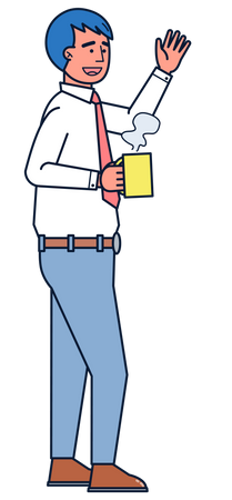 Businessman having coffee  Illustration