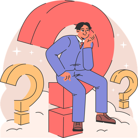 Businessman having confusion  Illustration