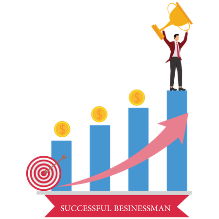 Businessman having Corporate Success Story for successful businessman  Illustration