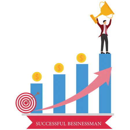 Businessman having Corporate Success Story for successful businessman  Illustration