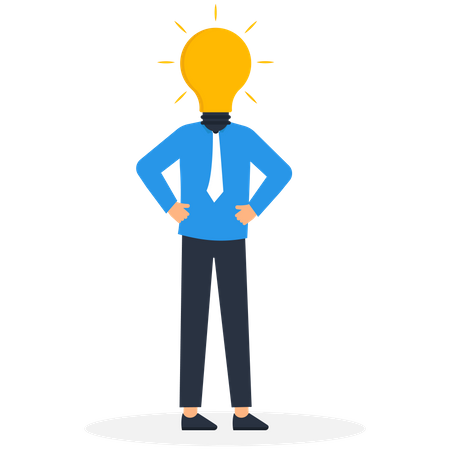 Businessman having creative thoughts in his mind  Illustration