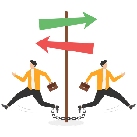 Different Or Unique Business Concept Difference In Direction To Success Illustration