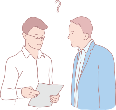 Businessman having discussion about project  Illustration