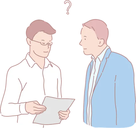 Businessman having discussion about project  Illustration