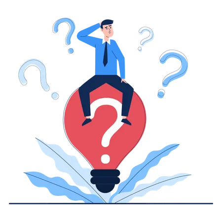 Cartoon Style I Have No Idea I Have Questions I Can Find Answers From The Anything Many Questions And No Answer Flat Illustration Vector Design Illustration