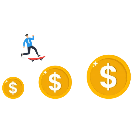 Businessman having earning growth  Illustration