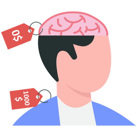 Businessman having empty mind  Illustration