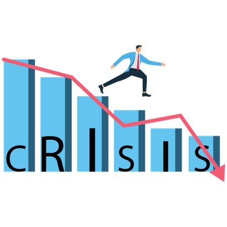 Businessman having Financial difficulties  Illustration