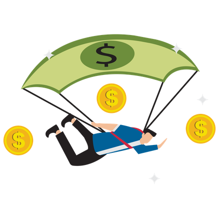 Businessman having financial freedom  Illustration