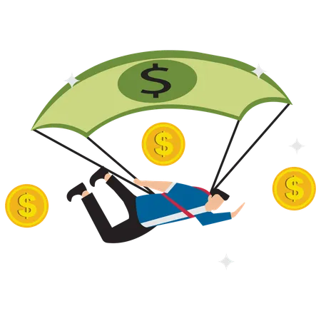 Businessman having financial freedom  Illustration