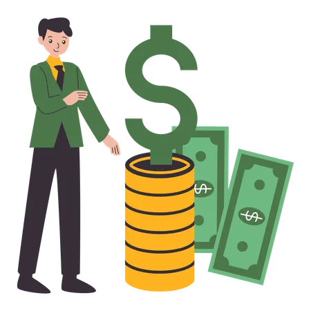 Businessman having Financial Goals  Illustration