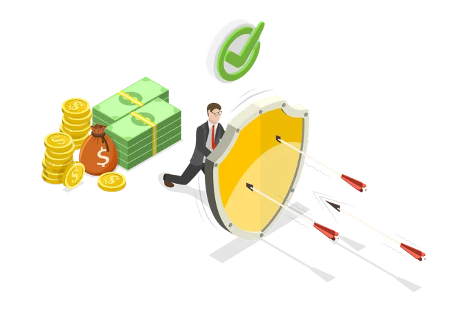 Businessman having  Financial Security  Illustration