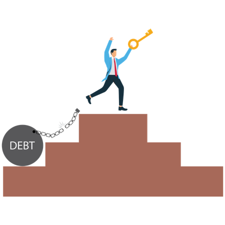 Businessman having freedom for pay off debts Illustration