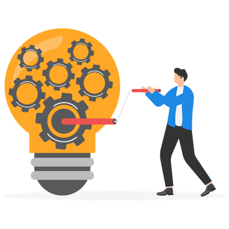 Businessman having idea generation  Illustration