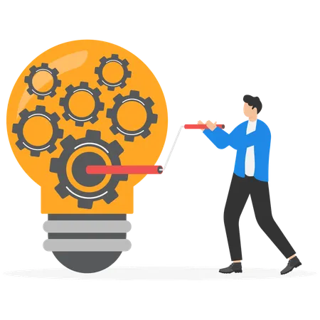 Businessman having idea generation  Illustration