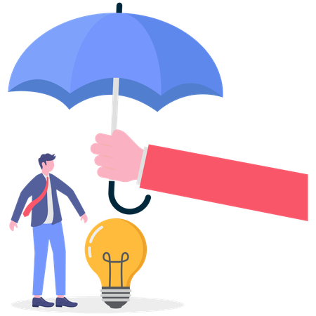 Businessman having insurance idea  Illustration