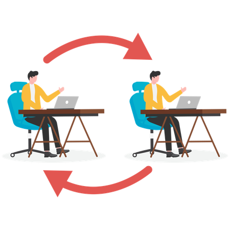 Businessman having job rotation  Illustration