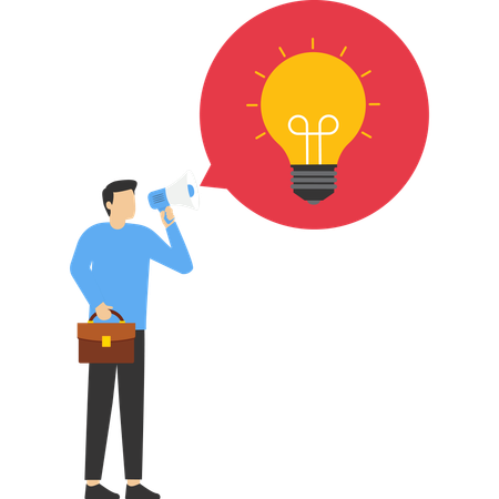 Businessman having marketing idea  Illustration