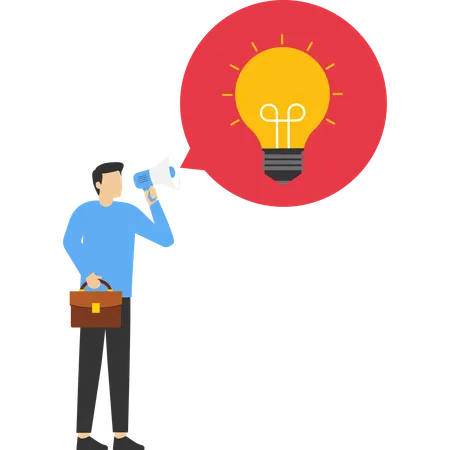 Businessman having marketing idea  Illustration